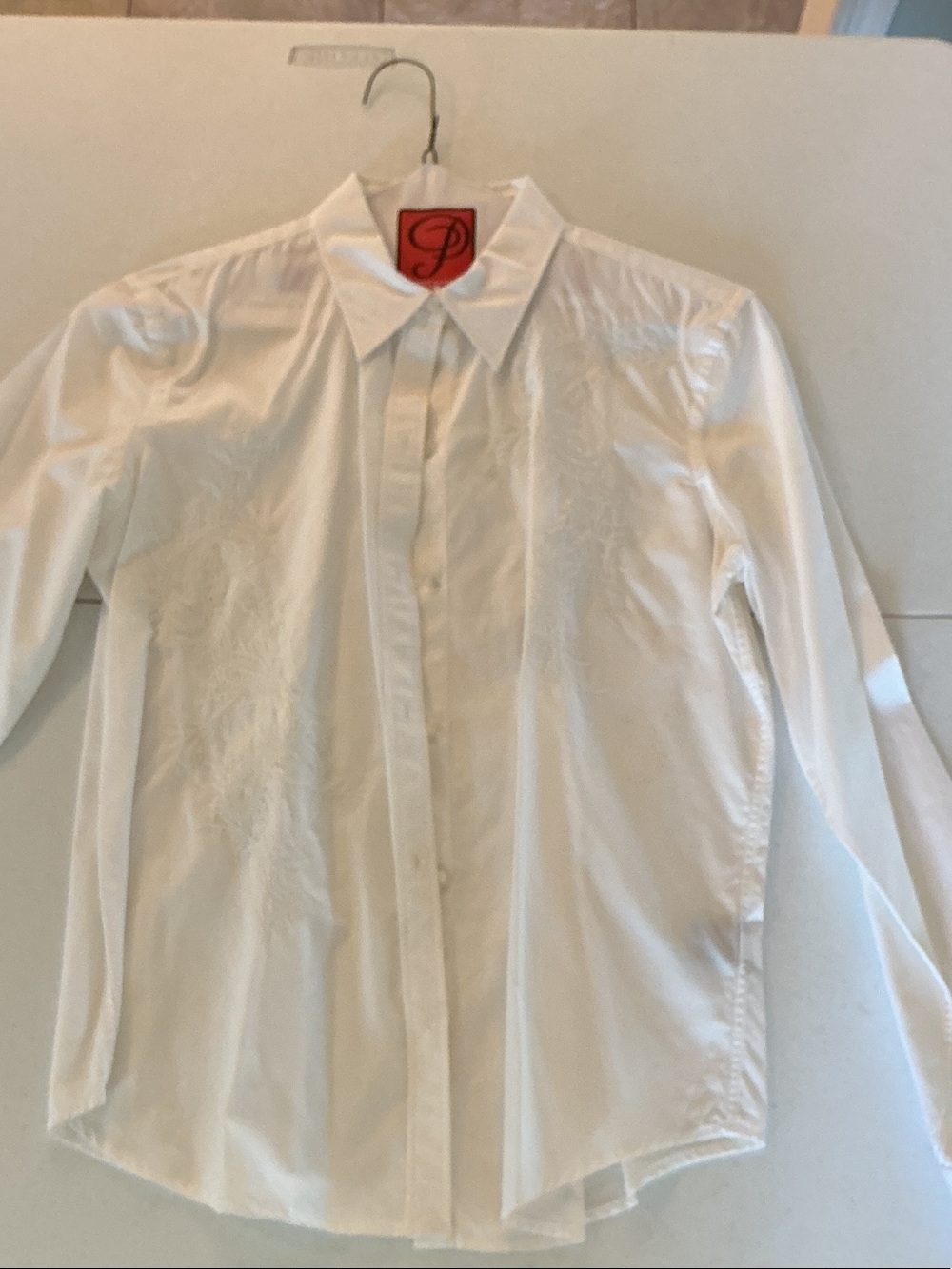 Lauren Ralph Lauren White Long-Sleeve Button-Front Blouse